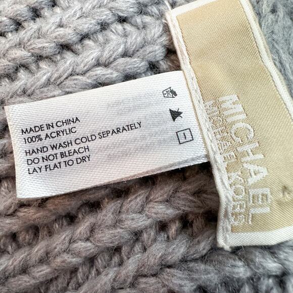 Michael Kors Gray Cable Knit Chunky Oversized Poncho Shawl Size OS - Picture 10 of 10